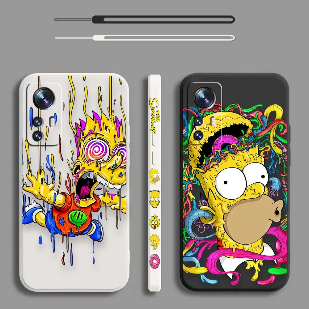 

Cartoon T-The S-Simpsons Case For Xiaomi Mi 12T 12 11 11T 10 10T 10S 9SE 9 CC9 8SE 8 CC9E Lite Pro Ultra Tpro Liquid Rope Funda