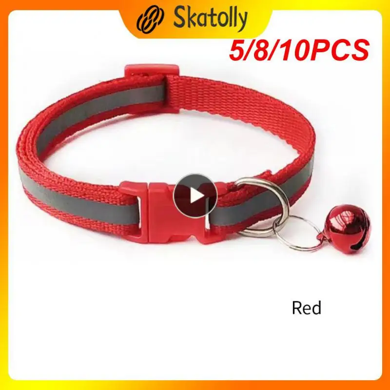 

Nylon Pet Collar For Cat Dog Reflective Collar Anti-Lost Colorful Pet Supplies Adjustable Cat Collar Cat Necklace Pet Products
