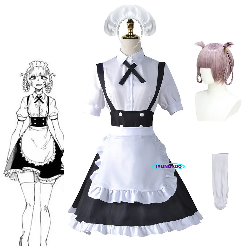 

Парик для косплея ночного костюма Nanakusa Nazuna, черная накидка, куртка, кожаный жилет, шорты, Экипировка Yofukashi No Uta для женщин