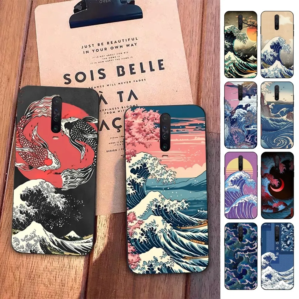 

Japanese Art Wave Phone Case For Redmi 5 6 7 8 9 10 Plus Pro 6 7 8 9 A GO K20 K30 K40 Pro Plus F3 Fundas