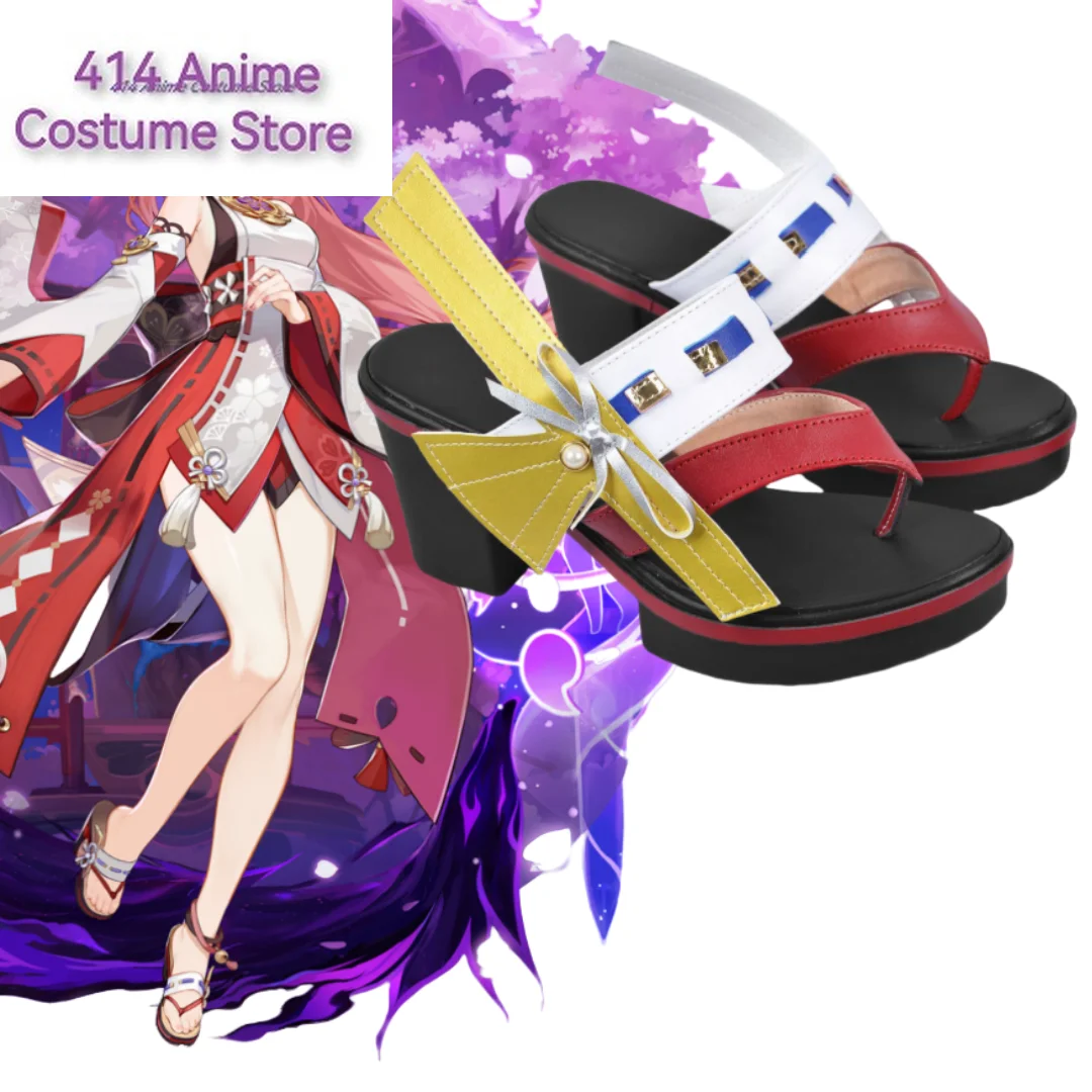 Игра Genshin Impact Yae Miko Обувь для косплея Аниме Хэллоуин женщин и мужчин