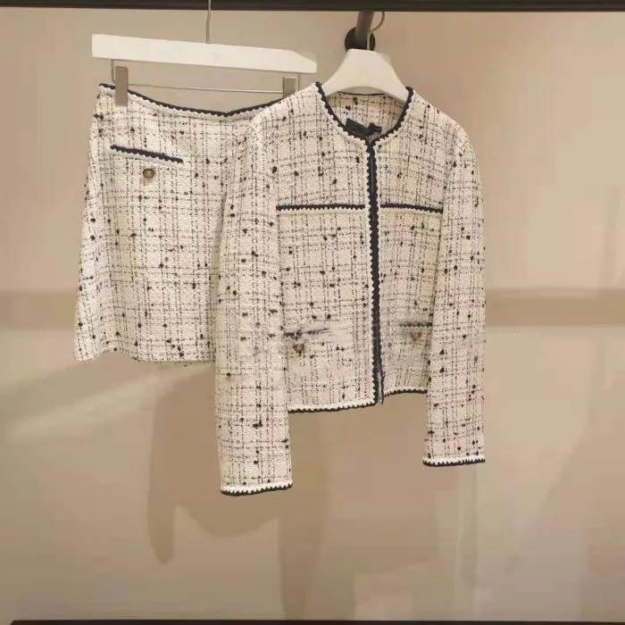 Распродажа Оригинал! Красивое элегантное твидовое короткое пальто и юбка Kafuu из