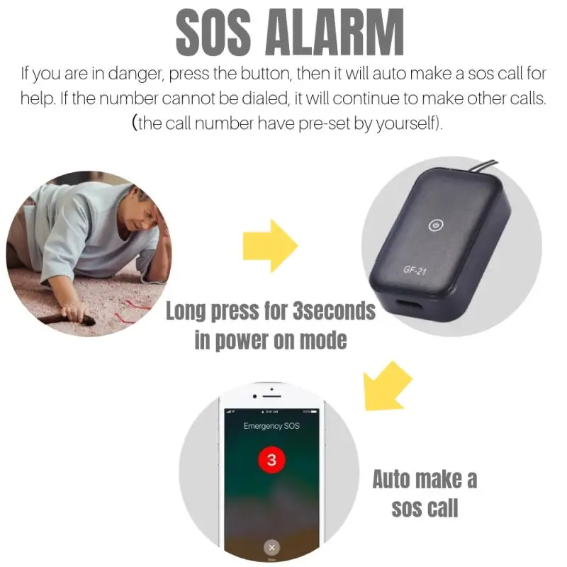 GF21 автомобильный мини GPS-трекер в реальном времени устройство против потери