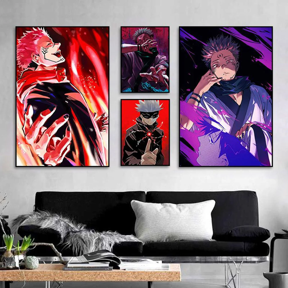 

Anime Jujutsu Kaisen Canvas Poster Gojou Yuhito Kojou Fushiguro Home Wall Art Painting Print Pictures Kids Room Decor Mural Gift