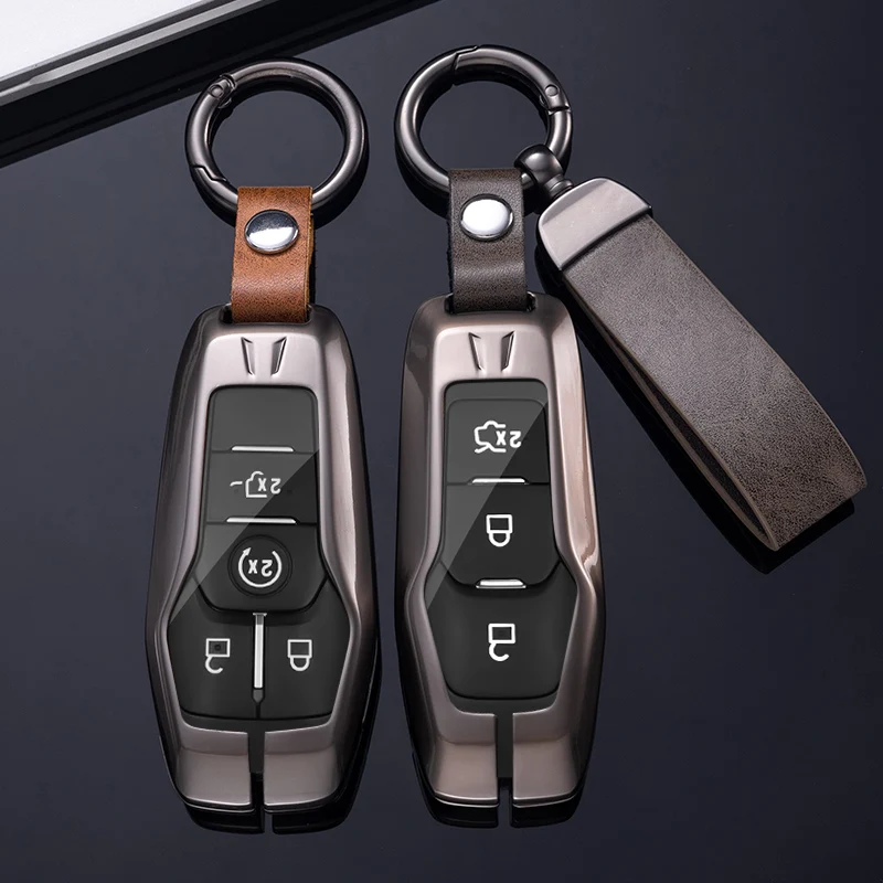 

Zinc Alloy Car Key Case Cover Shell Holder for Ford Fusion Fiesta Mondeo Mustang F-150 Explorer Edge Keychain Auto Accessories