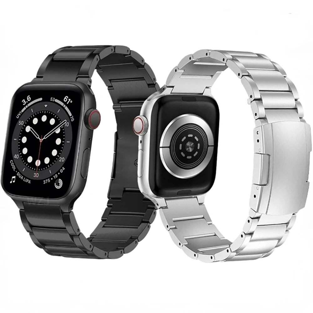 Ремешок из титанового сплава для Apple Watch Band 49 мм 45 41 44 40 42 38 браслет нержавеющей