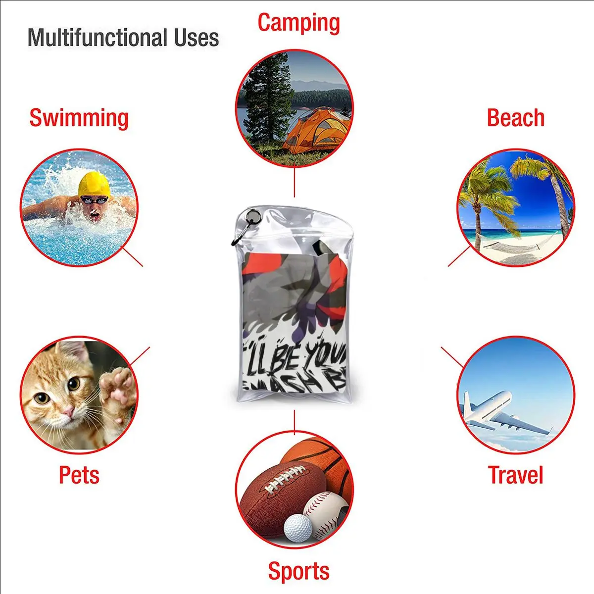 Мужское полотенце для баскетбола из полихлопка