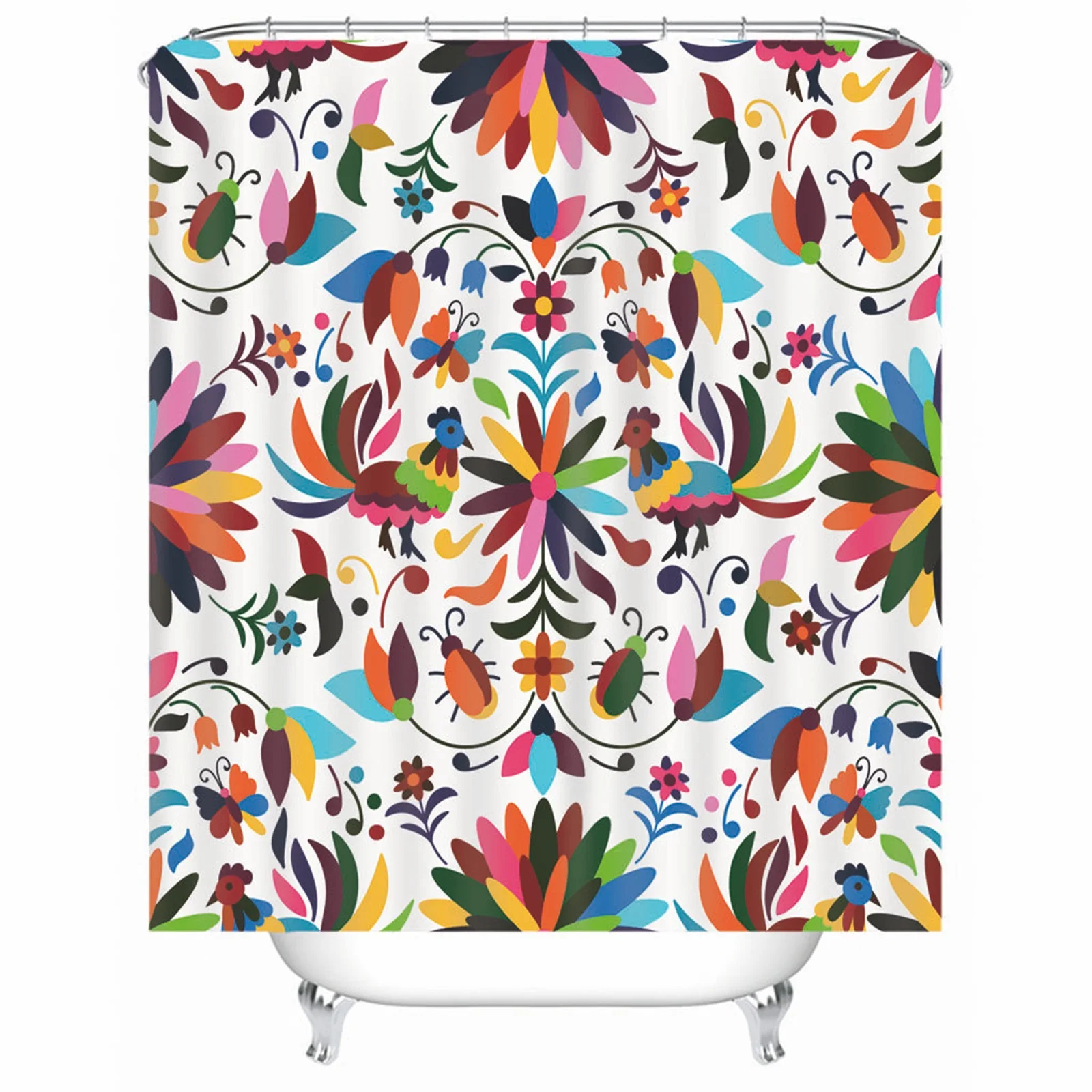 

Shower Curtains Liner Polyester Cartoon Animals Flower White Mold & Mildew Resistant Waterproofwith Rustproof Grommets Hooks