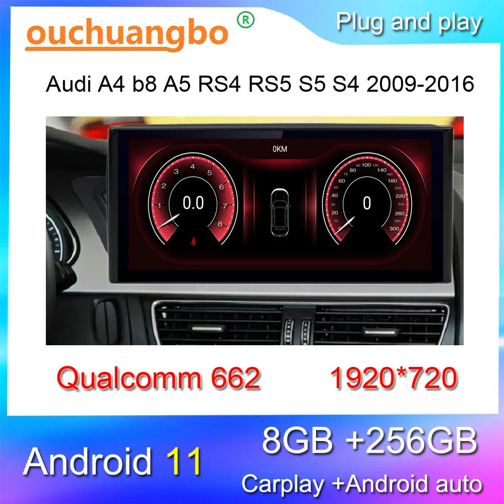 

Ouchuangbo auto radio recorder for 12.3 inch audi A4 b8 A5 RS4 RS5 S5 S4 Qualcomm 662 stereo multimedia player gps sportback