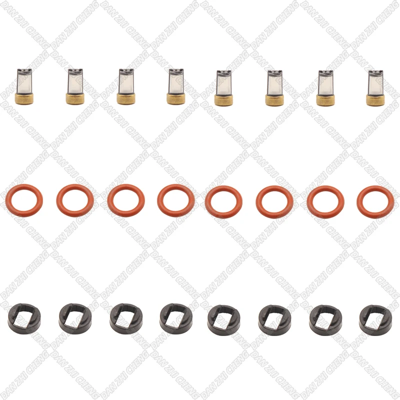 

8 SET For 8-13 Toyota Lexus 4.6L 5.7L V8 23250-0S020 23209-0S020 Fuel Injector Service Repair Kit Filters Orings Seals Grommets