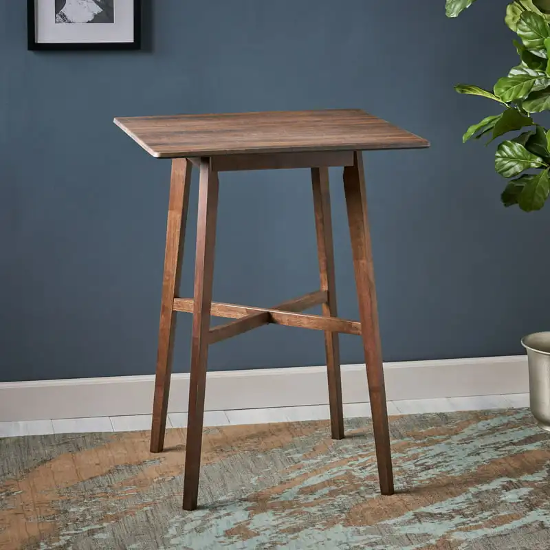 

Modern Resin Square Bar Table, Walnut