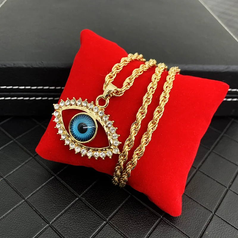 

Turkey Devil evil Eye Necklace pendant Punk witch Goth choker blue fashion jewelry protection man woman pendant jewelry