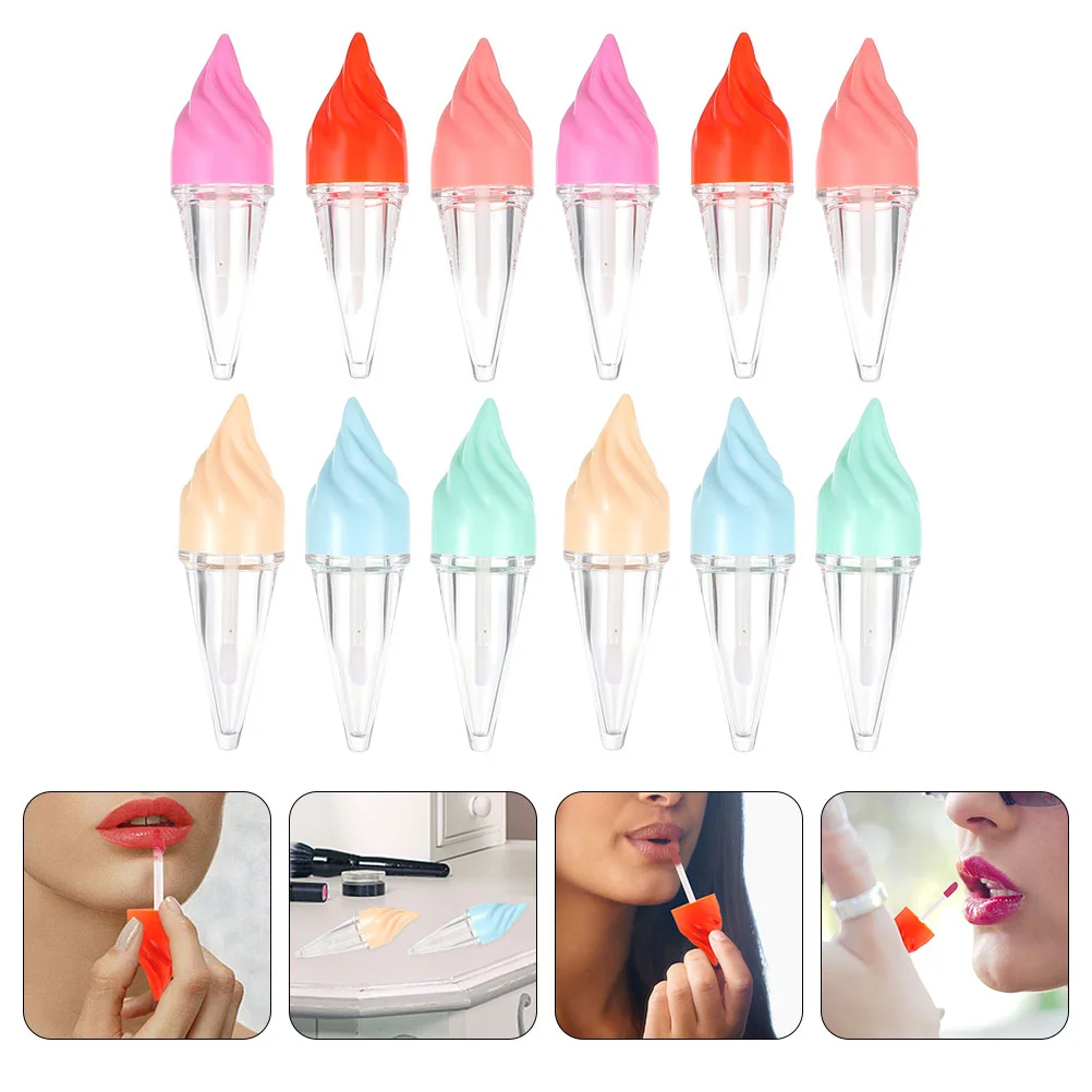 

Lip Gloss Tube Bottle Lipstick Holder DIY Tubes Tool Ice Cream Container Balms Plastic Vials Epaierosy