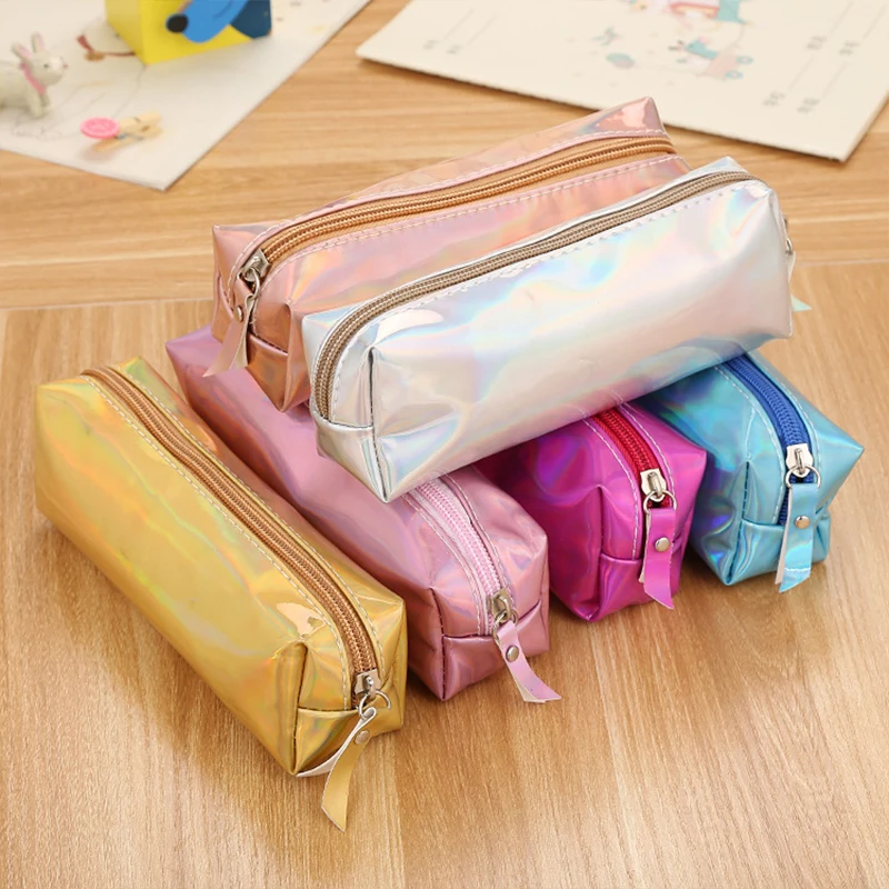

Laser Dazzle Pen Bag Cute Student Iarge Capacity Pencil Multifunctional Stationery Bag School Pencil Cases Aesthetic Stationery