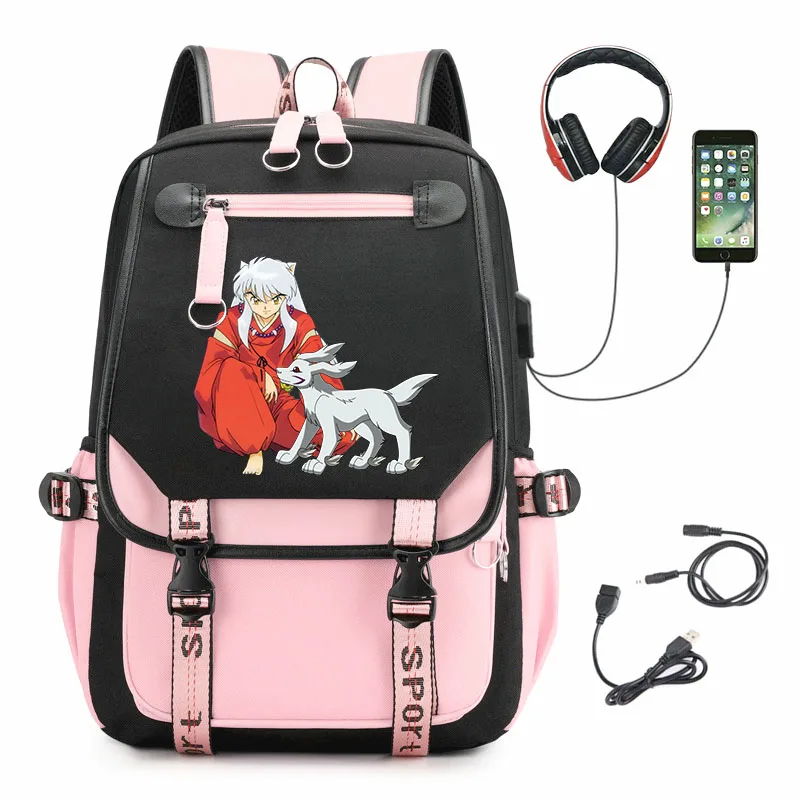 Casual Usb Charge Laptop Bag Zip Bookbag Schoolbag Cartoon S