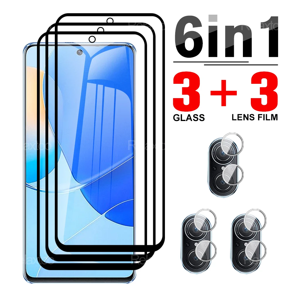 

6 в 1 закаленное стекло для защиты экрана для Huawei nova 9 SE 4g 5g 8i, зеркальное стекло для honor 50 lite, пленка для объектива камеры, полноэкранная