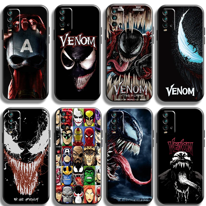 

Marvel Comics Venom Phone Case For Xiaomi Redmi Note 9 Pro MAX 5G 9T 9S 10S 10 Pro MAX 10T 5G Protective Back TPU ShockProof