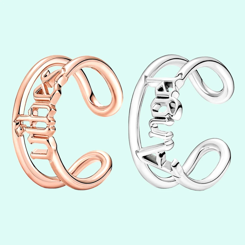 

925 Silver ME Love Open Sparkling Ring fit for pandora Gorgeous Woman Anniversary Jewelry Gift