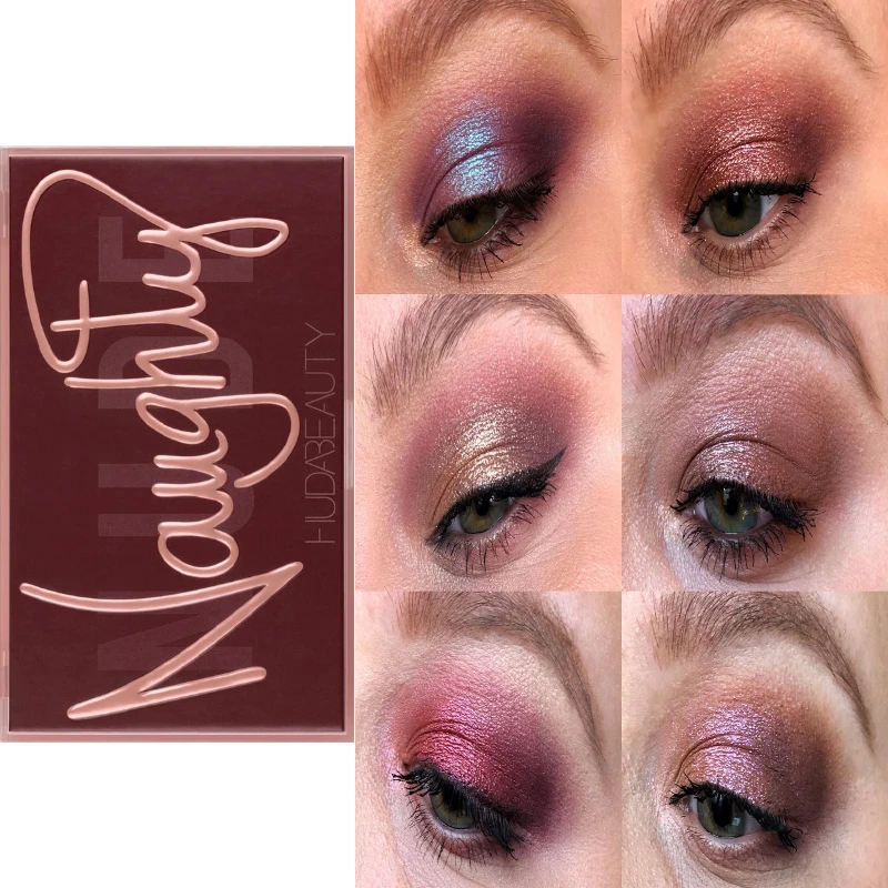 Палитра теней для век Naughty Nude макияж глаз HUDA PALETTE матовый очаровательный