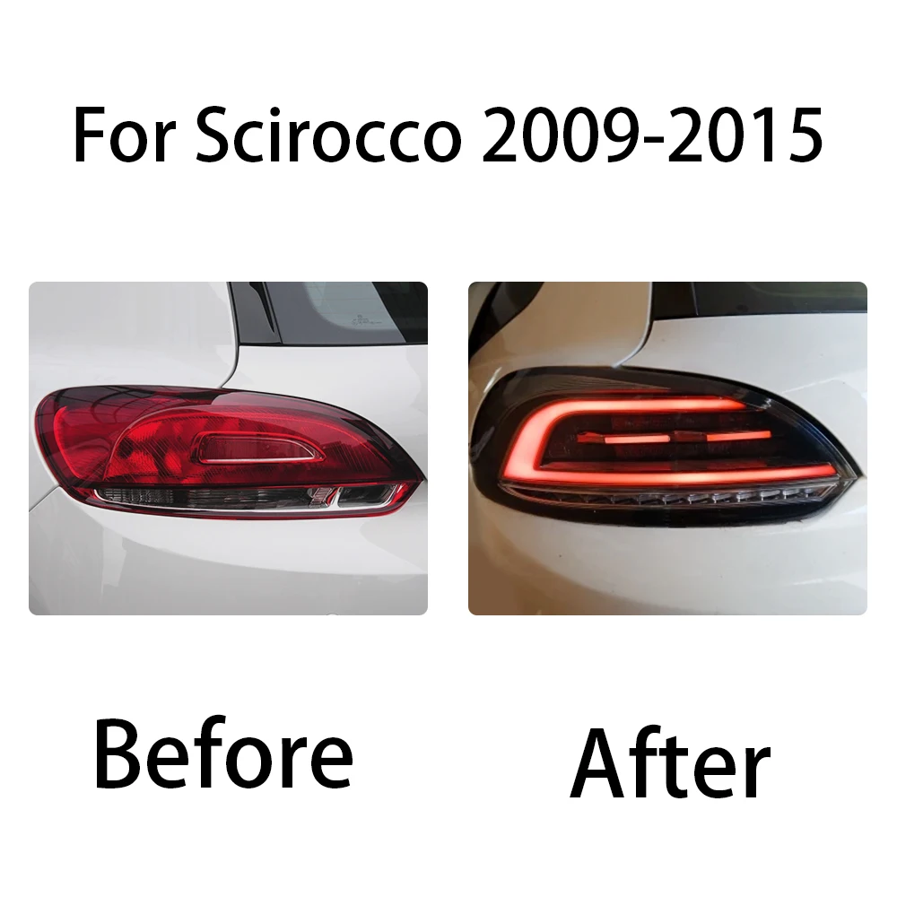 Фото Задние фонари для VW Scirocco 2009-2015: габаритные огни, стоп-сигналы, указатели поворота, 2 шт. №2