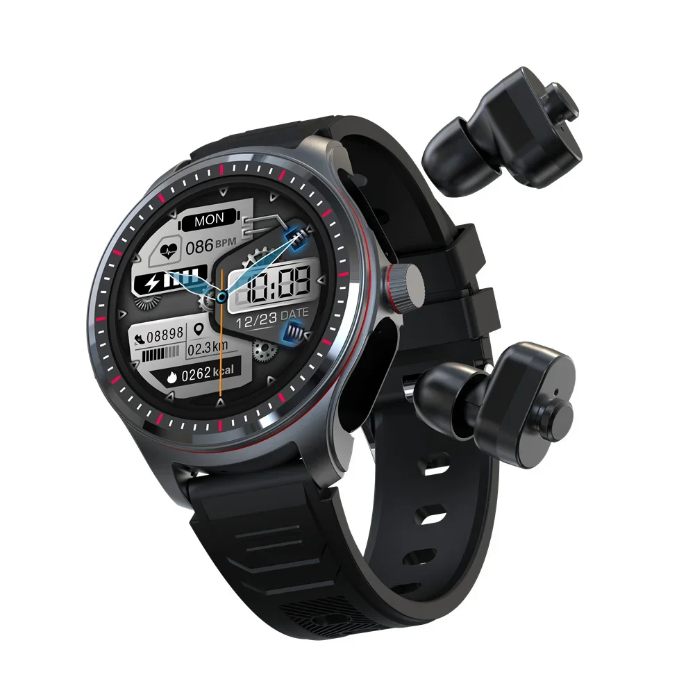 2 In 1 Smart Watch With Earbuds 1.53&quot IPS Screen IP67 Waterproof Smartwatch Sports Sleep Health Monitor