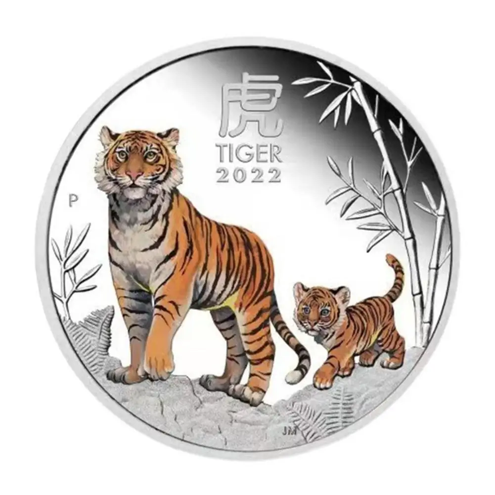 

Metal 2022 Year Zodiac Animal Commemorative Coin Fine Carvings Clear Texture Multi-purpose Commemorative Craft Home Decor