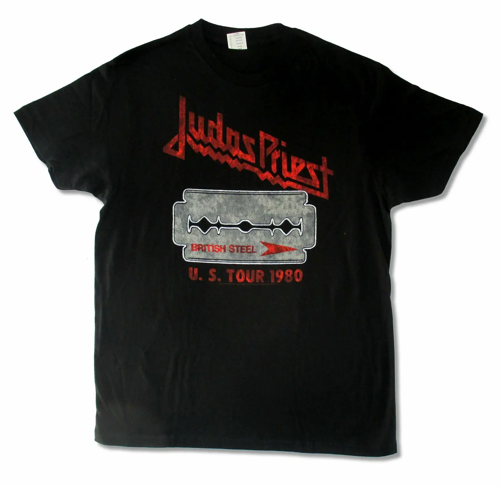 

Judas Priest British Steel US Tour 1980 Mens Black T Shirt New Band