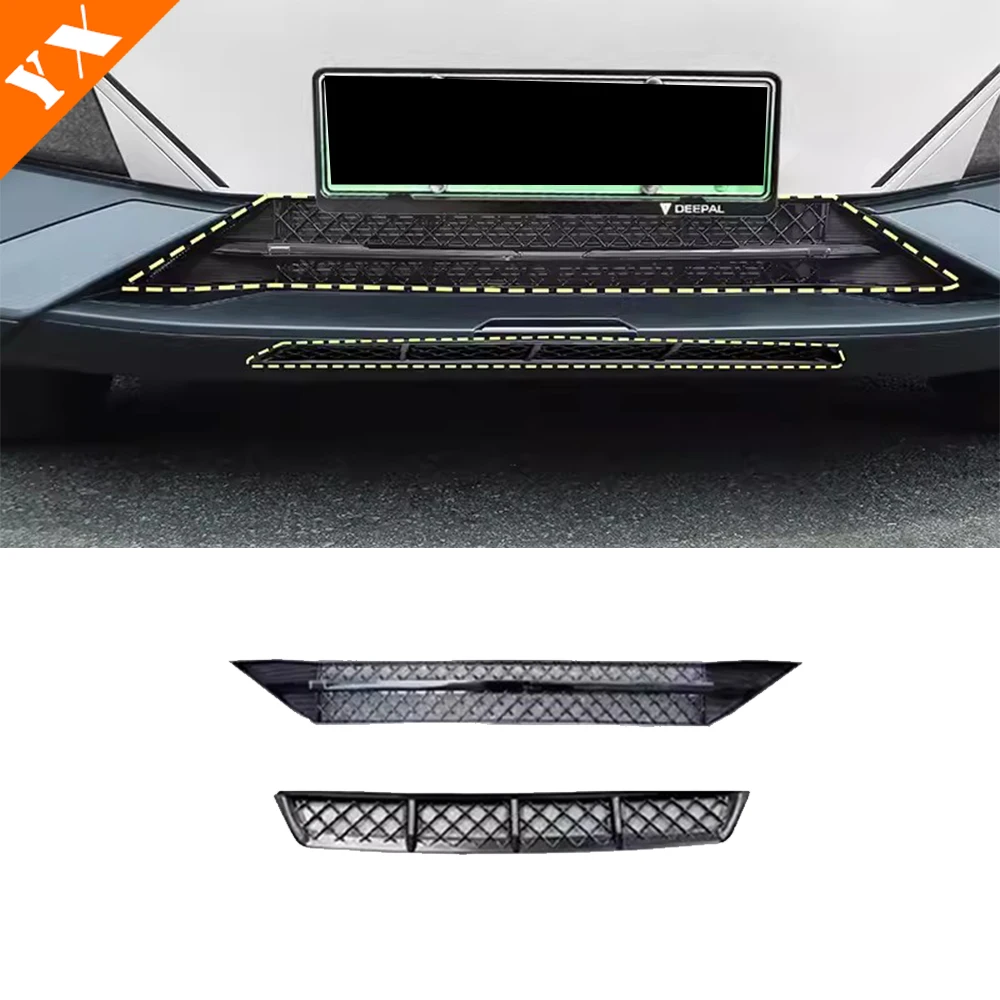 

Для CHANGAN Deepal S7 2023-2024 пыленепроницаемая сетка, декоративная крышка и декоративная отделка из нержавеющей стали, передняя решетка автомобиля, сетка против насекомых, аксессуар