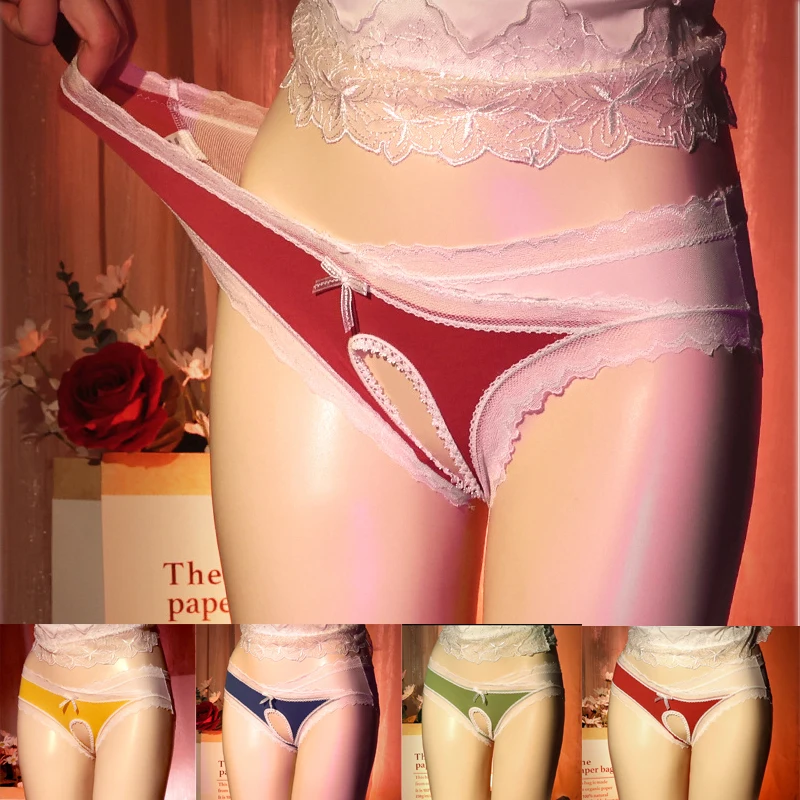 

Men Briefs Sissy Feminization Lace Crotchless Knickers Sexy Open Butt Panties Underwear Mesh See Through Gay Men Lingerie