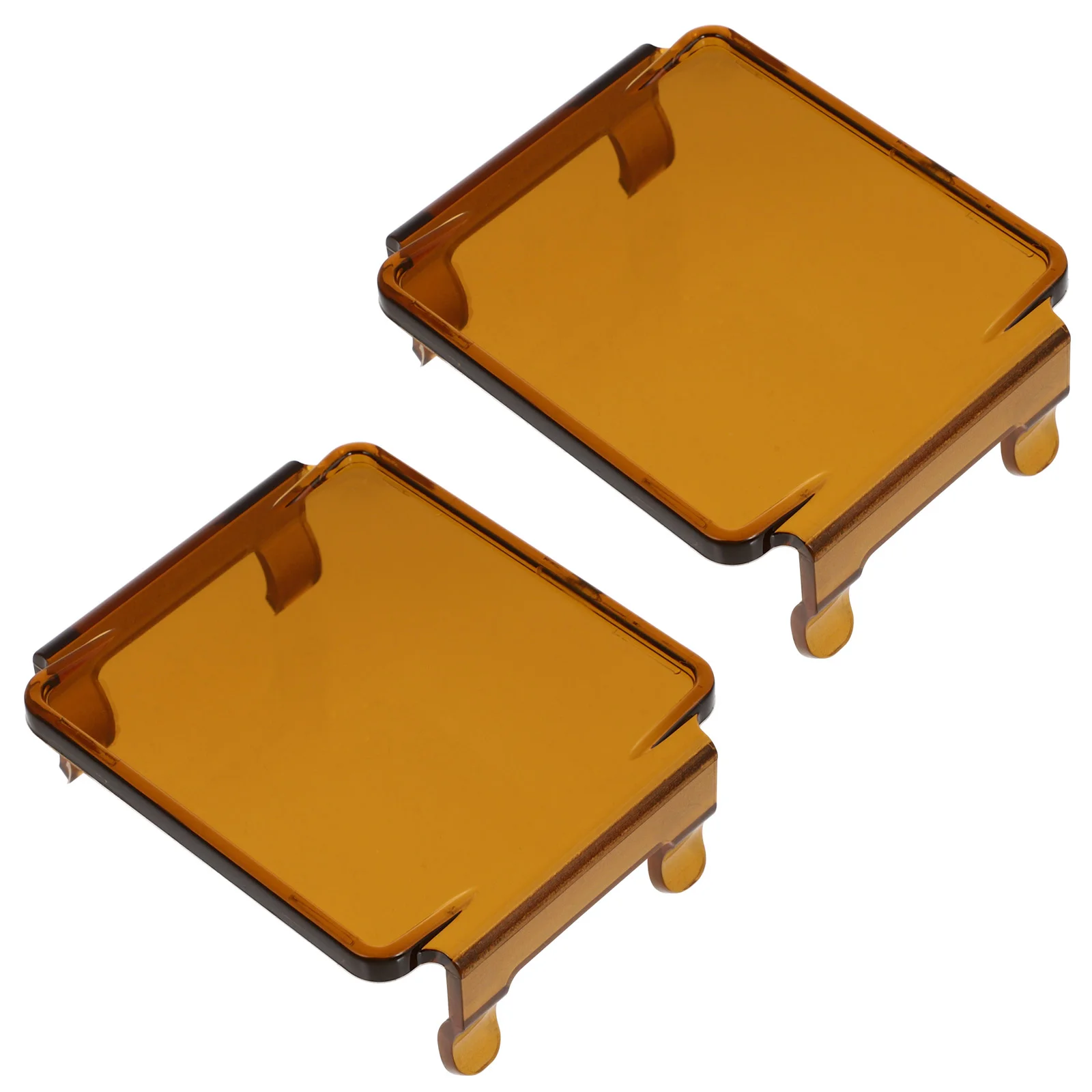 

2 Pcs Tail Lamp Cover Decorative Car Light Headlight Lens Lampshade Square Spotlight Acrylic