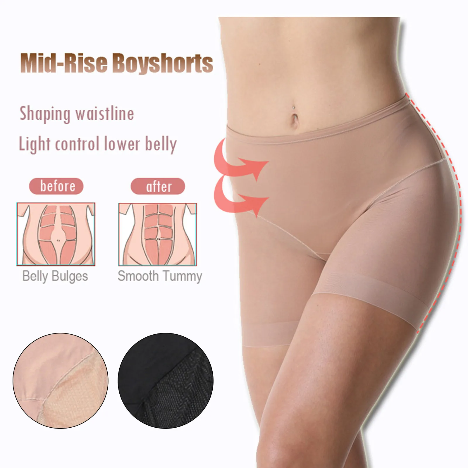 

Women Pants Body Shaping Pants Mid Waist Pants High Waist Leggings Mesh Boxer Pants Panties Lingerie