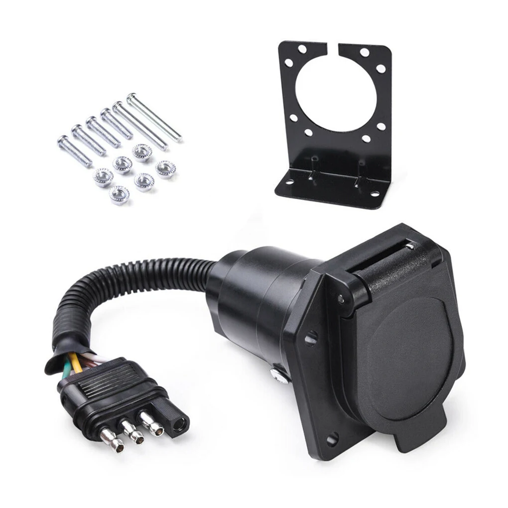 

Universal 4-way to 7pin Extension Cable Plug Replacement Trailer Power Adapter Converter Accessory Replacing Parts US