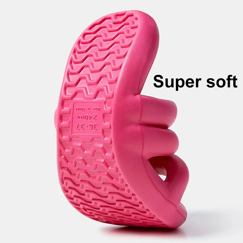 Rimocy Soft eva Cloud Slippers Women Summer Beach Candy Color Flat Sandals Woman Lightweight Non Slip Bathroom Home Slides Shoes