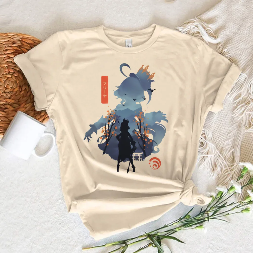 Футболка Genshin Impact Furina Женская комиксная уличная одежда футболки с рисунком манги