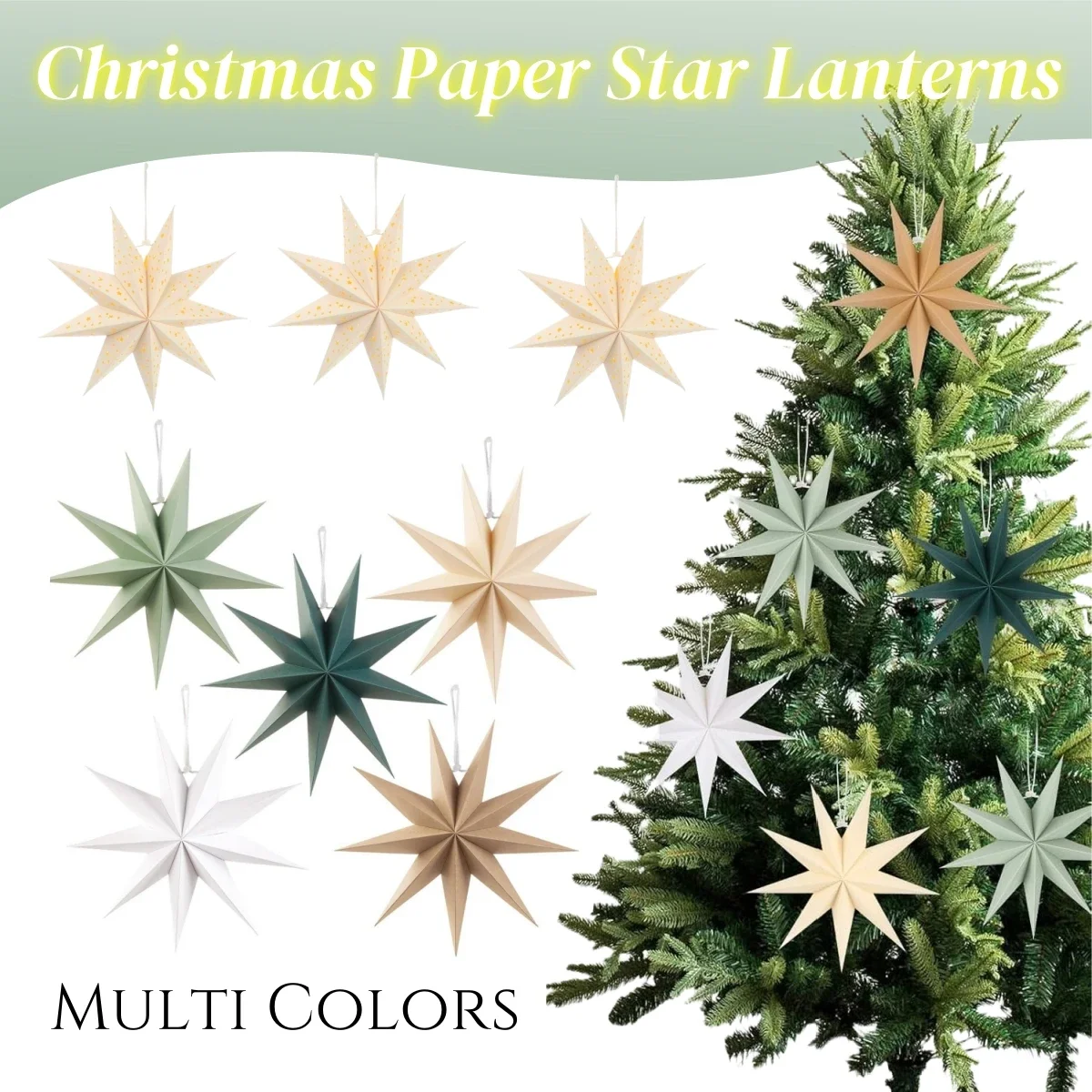3/5 шт. рождественские бумажные фонарики со звездами ажурная звезда светодиодный