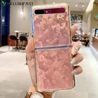 Простой фиолетовый прозрачный чехол для телефона Samsung Galaxy Z, флип-чехол 3 сложения, 2 дюйма, 3 дюйма, двойная защита, Ультратонкий чехол с рисунком Авроры