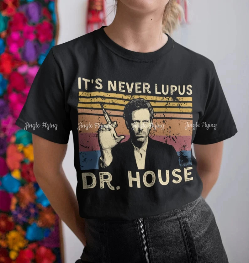 Винтажная футболка с надписью It's Never Lupus Dr House