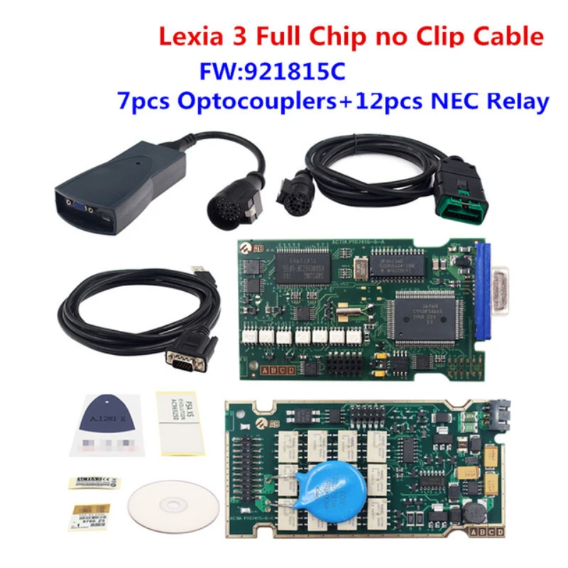 Диагностический сканер OBD2, Golden Full Chip Lexia3 PP2000 Diagbox V9.91 921815C, для Peugeot /Citroen