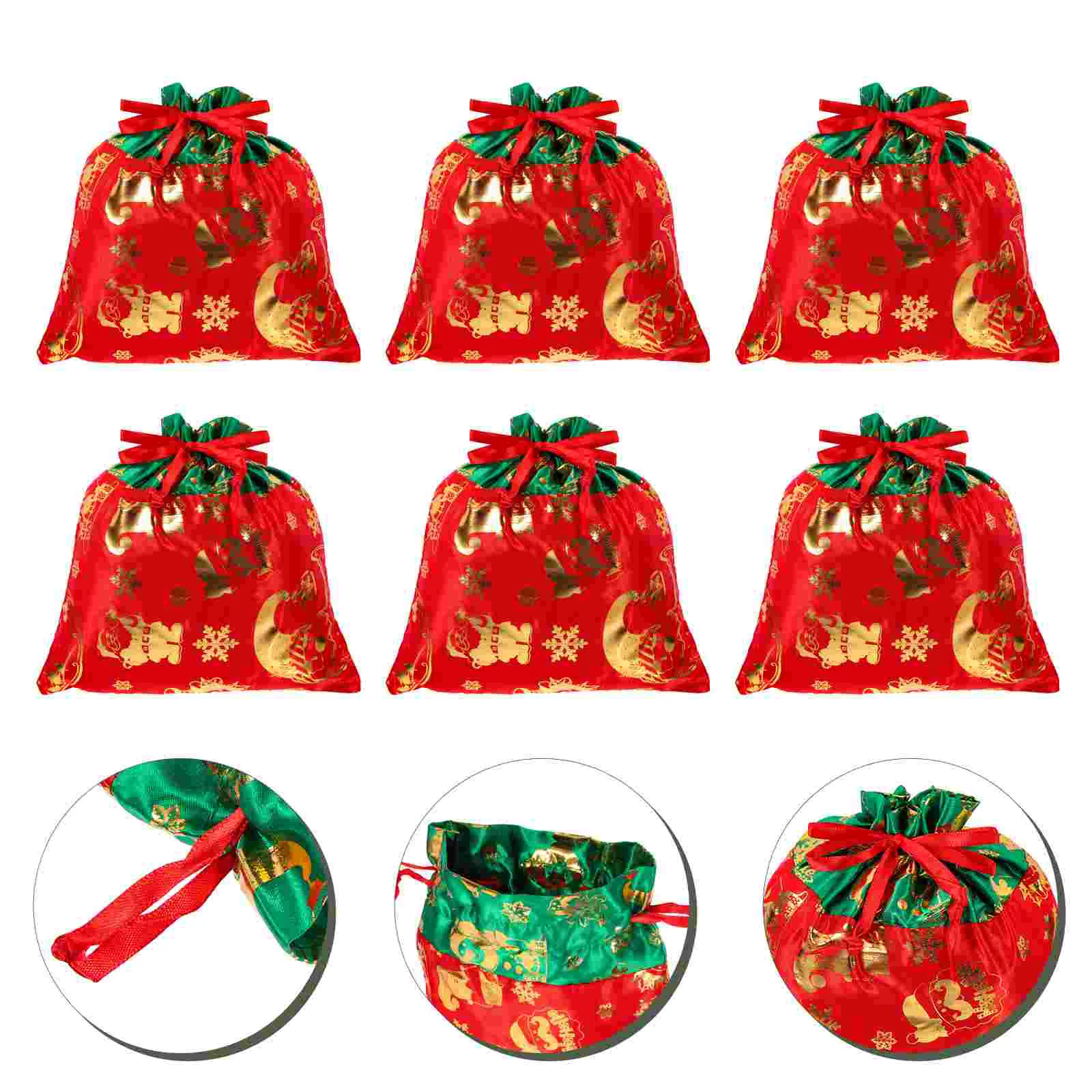 

Bags Christmas Gift Bag Drawstring Candy Sack Party Santa Present Favor Redpouch Container Jewelry Wrap Treat Goodie Cookie