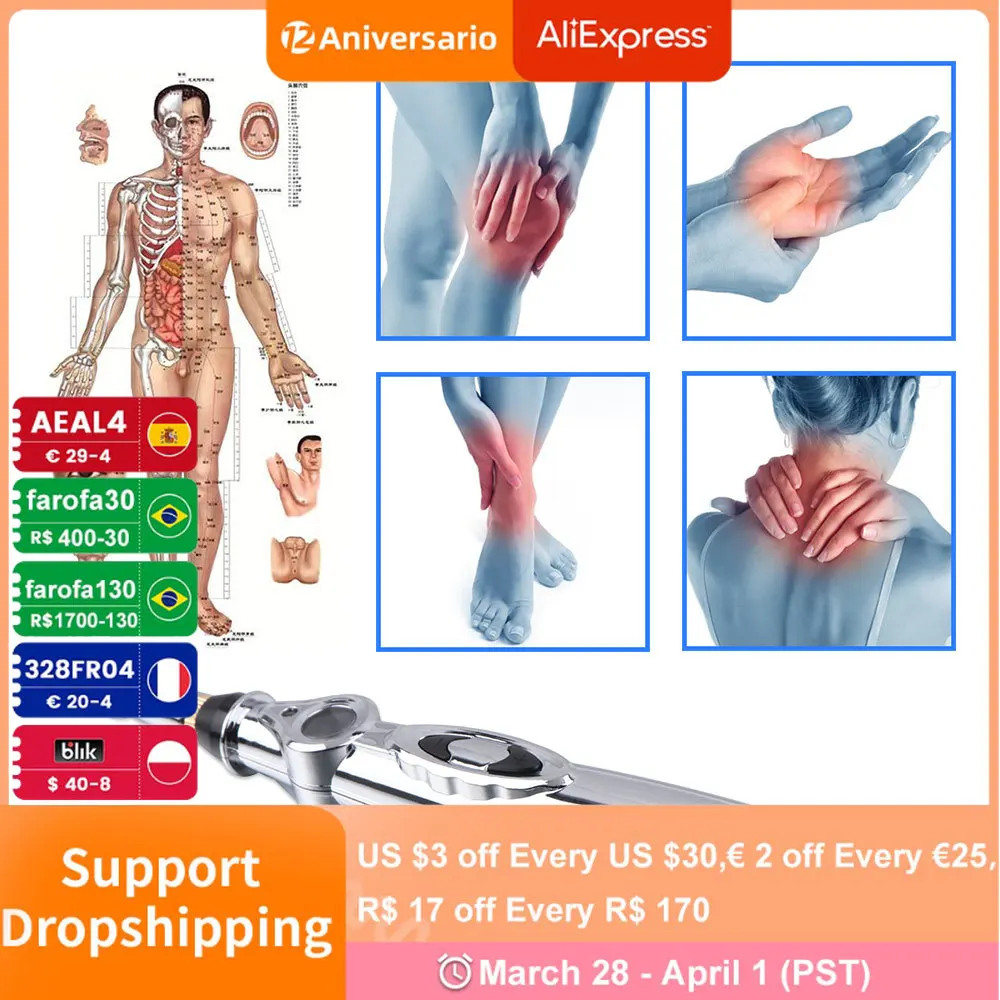 

Ручка для иглоукалывания, электронный аппарат для лазерной терапии и облегчения боли