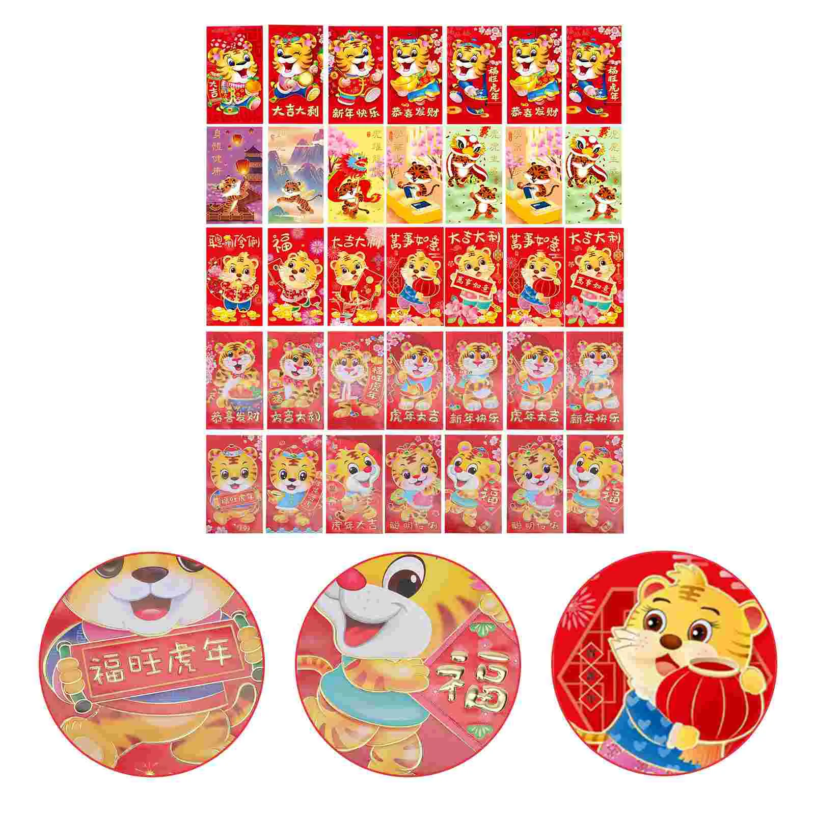 

Year New Envelopes Chinese Money Red Spring Festival Packets Hongbao Envelope Hong Bao Pocket Supplies Party Pockets Bags Wrap