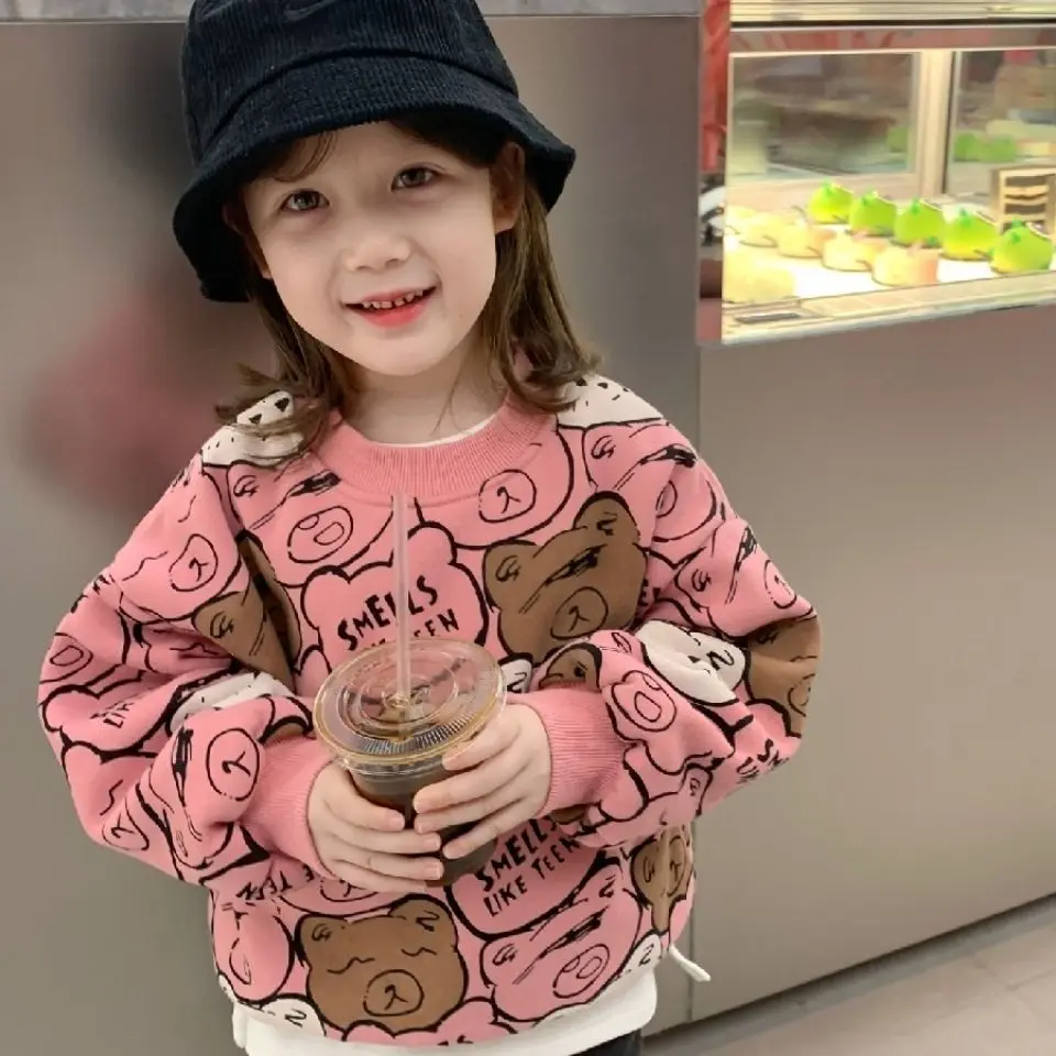 

2022 spring Autumn New Girls Long Sleeve Clothes Kids Top Cartoon Cotton Casual Sweatshirts fashion Clothing 2-10 years
