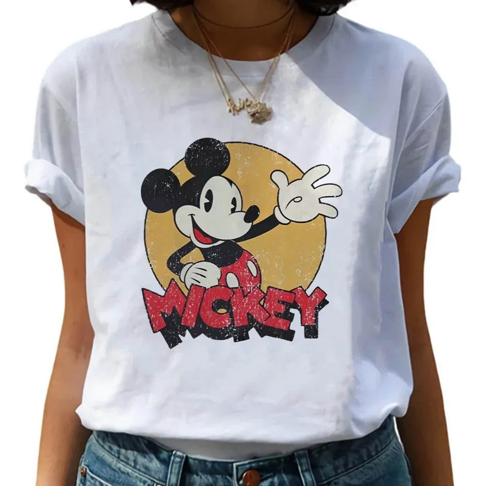 Kawaii Модная футболка с Микки Маусом женские футболки короткими рукавами