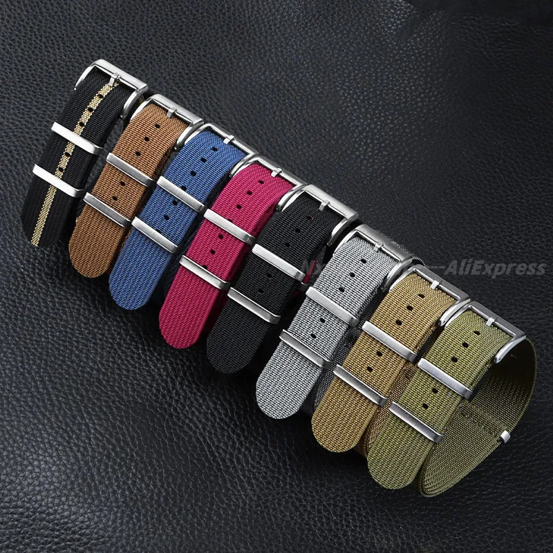 Ремешок нейлоновый в рубчик для наручных часов водонепроницаемый Повседневный