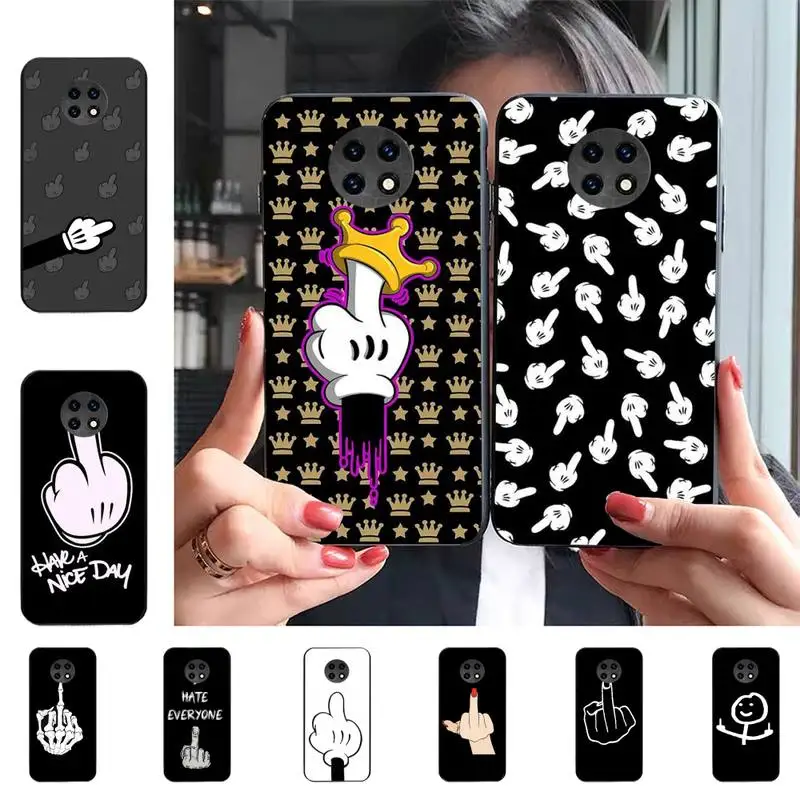 

Cartoon Middle Finger Phone Case For Redmi 9 5 S2 K30pro Silicone Fundas for Redmi 8 7 7A note 5 5A Capa