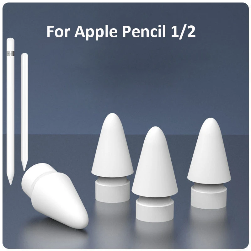 

2pcs Tips for Apple Pencil For Apple Pencil 1 and 2 Gen Nips For iPad Stylus Replacement Pen Tip White Black Transparent Nib