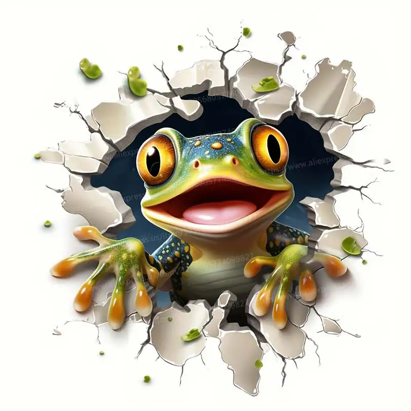 

Мультяшная лягушка наклейка на крышку унитаза ПВХ