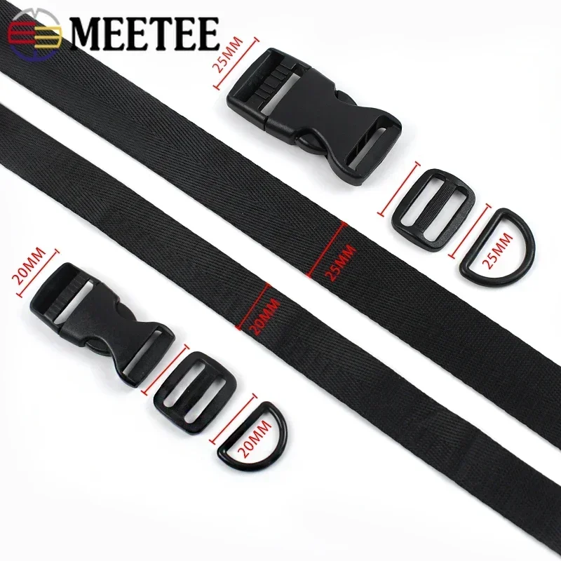 1-5Sets Colorful Plastic Release Buckles Pet Collar Repair Fasteners Buckle Nylon Webbing Strap D Ring Slider Carabiner Clips |