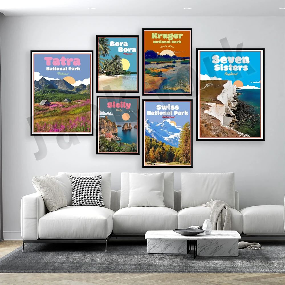 Постер для путешествий в парке полиция Бора |