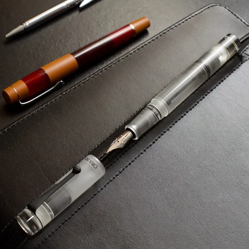 Фото Новая перьевая ручка OPUS 88 KOLORO из белой смолы, немецкое перо F M B 0.5MM 0.7MM 1.0MM, портативная золотая ручка, высококачественная канцелярская принадлежность для офиса №5